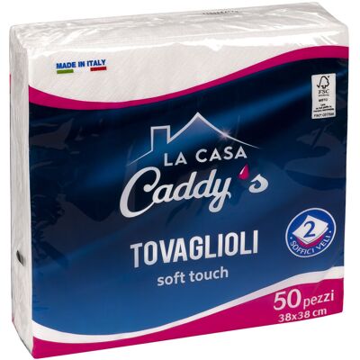La Casa Caddy's Caddy's Tovaglioli Bianchi 38x38 50 Pezzi - La Casa Caddy's Caddy's Tovaglioli Bianchi 38x38 50 Pezzi -