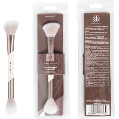 Royal Beauty Duo Pennelli Professionale Rosa Viso Base - Royal Beauty Duo Pennelli Professionale Rosa Viso Base -