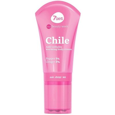 7Days Crema Anticellulite Chile Hot con Rullo Massaggiante 3D 130 ml - 7Days Crema Anticellulite Chile Hot con Rullo Massaggiante 3D 130 ml -