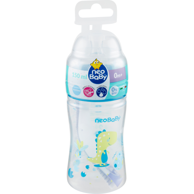 NEOBABY - Biberon plastica 150ml - Collo Largo - Bottle NEOBABY - Biberon plastica 150ml - Collo Largo - Bottle