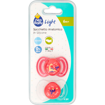 Neo Baby Light - Succhietto Anatomico Silicone Dino Rosa Neo Baby Light - Succhietto Anatomico Silicone Dino Rosa