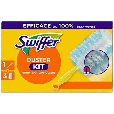 Kit Pulizia Swiffer - Manico ergonomico, 3 piumini Kit Pulizia Swiffer - Manico ergonomico, 3 piumini