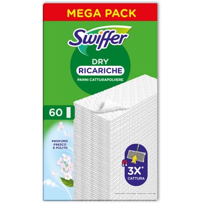 Swiffer Dry Ricariche 60 Panni Cattura Polvere - Swiffer Dry Ricariche 60 Panni Cattura Polvere -