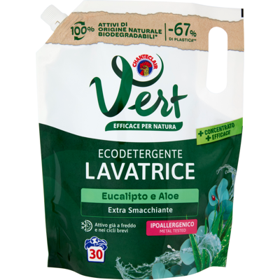 Chanteclair Vert di Ecodetergente Lavatrice Eucalipto e Aloe 1200 ml - Chanteclair Vert di Ecodetergente Lavatrice Eucalipto e Aloe 1200 ml -