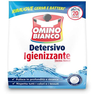 Omino Bianco Igienizzante Detersivo Lavatrice in Polvere 20 Misurini - Omino Bianco Igienizzante Detersivo Lavatrice in Polvere 20 Misurini -