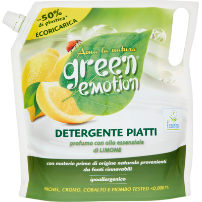 Green Emotion Piatti Limone Ecoricarica 1000ml - Green Emotion Piatti Limone Ecoricarica 1000ml -