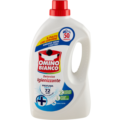 Omino Bianco Detersivo Lavatrice Liquido Igienizzante 50 Lavaggi 2000 ml - Omino Bianco Detersivo Lavatrice Liquido Igienizzante 50 Lavaggi 2000 ml -