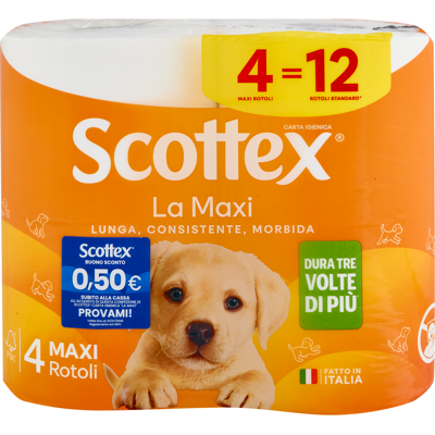 Scottex la Maxi Carta Igienica 4 Pezzi - Scottex la Maxi Carta Igienica 4 Pezzi -