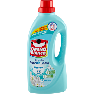 Omino Bianco Detersivo Lavatrice Liquido Muschio Bianco 35 Lavaggi 1400 ml - Omino Bianco Detersivo Lavatrice Liquido Muschio Bianco 35 Lavaggi 1400 ml -