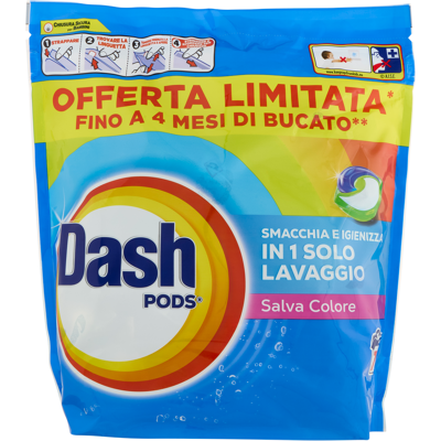 Dash Pods Salva Colore Detersivo Lavatrice 70 Pezzi - Dash Pods Salva Colore Detersivo Lavatrice 70 Pezzi -