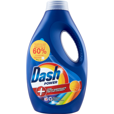Dash Power Detersivo Liquido Lavatrice Azione Extra-Igienizzante Capi Colorati 18 Lavaggi - Dash Power Detersivo Liquido Lavatrice Azione Extra-Igienizzante Capi Colorati 18 Lavaggi -