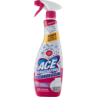 Ace Sgrassatore con Candeggina Rosa e Lavanda 600 ml - Ace Sgrassatore con Candeggina Rosa e Lavanda 600 ml -
