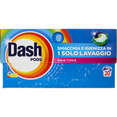 Dash Pods Detersivo Lavatrice In Capsule, Salva Colore, 30 Lavaggi 519 g - Dash Pods Detersivo Lavatrice In Capsule, Salva Colore, 30 Lavaggi 519 g -