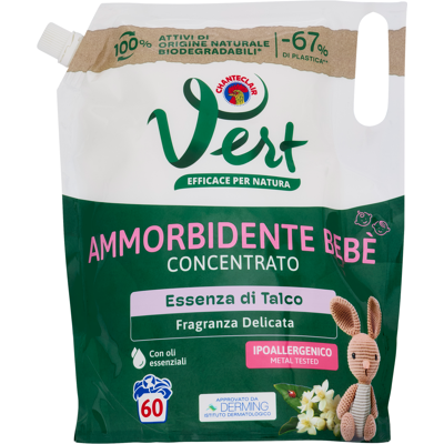 Chanteclair Vert di Ammorbidente Bebè Concentrato Essenza di Talco 1200 ml - Chanteclair Vert di Ammorbidente Bebè Concentrato Essenza di Talco 1200 ml -