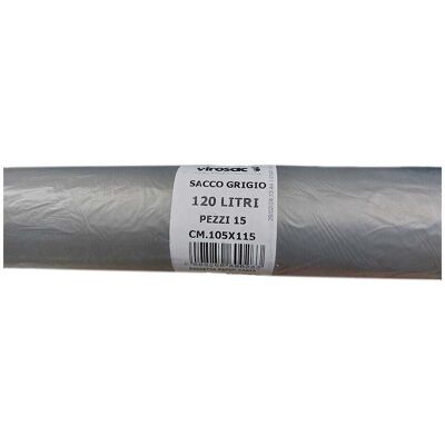 Virosac Sacchi 105x115 cm Pz15 Grigio HDPE - Virosac Sacchi 105x115 cm Pz15 Grigio HDPE -