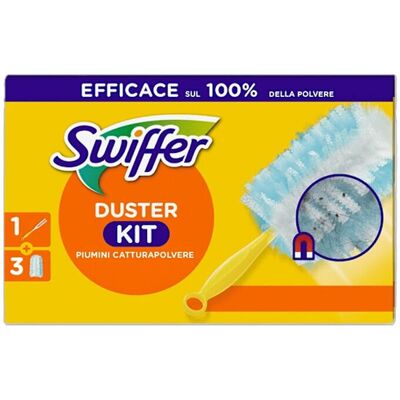 Kit Pulizia Swiffer - Manico ergonomico, 3 piumini Kit Pulizia Swiffer - Manico ergonomico, 3 piumini