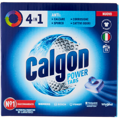 Calgon Power Tabs 4in1 Anticalcare lavatrice 15 Tabs - Calgon Power Tabs 4in1 Anticalcare lavatrice 15 Tabs -