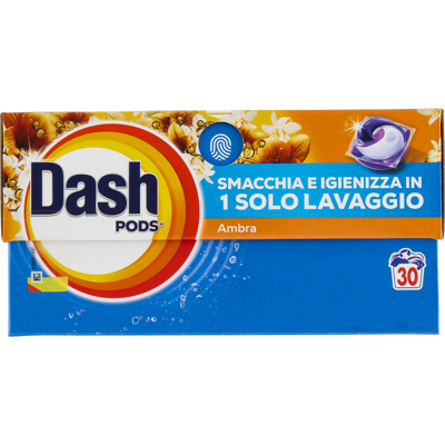 Dash Pods Detersivo Lavatrice In Capsule Ambra 30 Lavaggi - Dash Pods Detersivo Lavatrice In Capsule Ambra 30 Lavaggi -