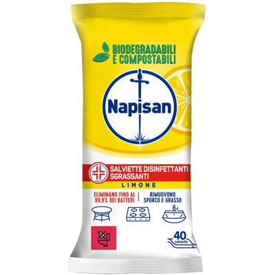 Napisan Igienizzanti Limone 40 Salviette - Napisan Igienizzanti Limone 40 Salviette -