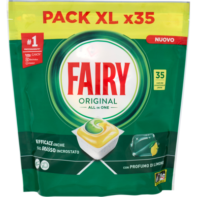 Fairy Original Tutto in Uno Limone 35 Capsule per Lavastoviglie - Fairy Original Tutto in Uno Limone 35 Capsule per Lavastoviglie -