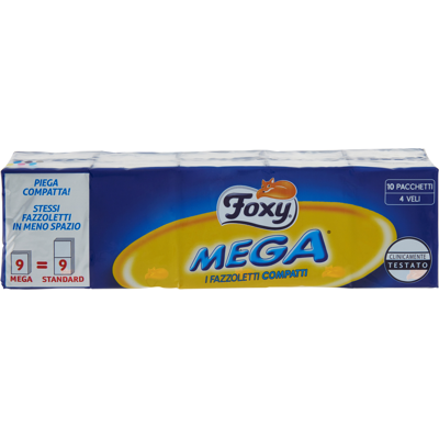Foxy Mega Fazzoletti 10 Pacchetti - Foxy Mega Fazzoletti 10 Pacchetti -