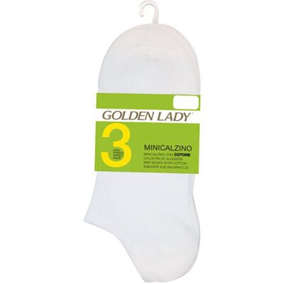 Golden Lady Calzino Mini Donna Bianco 3 Paia - Golden Lady Calzino Mini Donna Bianco 3 Paia -