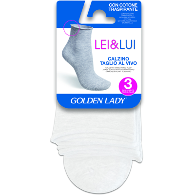 Golden Lady Calzino Cotone Taglio Vivo Taglia Unica Bianco 3 Pezzi - Golden Lady Calzino Cotone Taglio Vivo Taglia Unica Bianco 3 Pezzi -