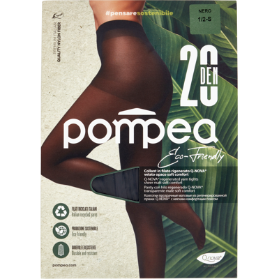 Pompea Eco-Friendly Collant 20 Den 1/2-S Nero - Pompea Eco-Friendly Collant 20 Den 1/2-S Nero -