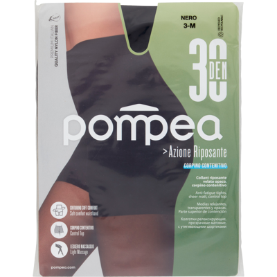 Pompea Azione Riposante Collant 30 Den 3-M Nero - Pompea Azione Riposante Collant 30 Den 3-M Nero -