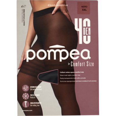 Pompea Comfort Size Collant 40 Den XXL Nero - Pompea Comfort Size Collant 40 Den XXL Nero -