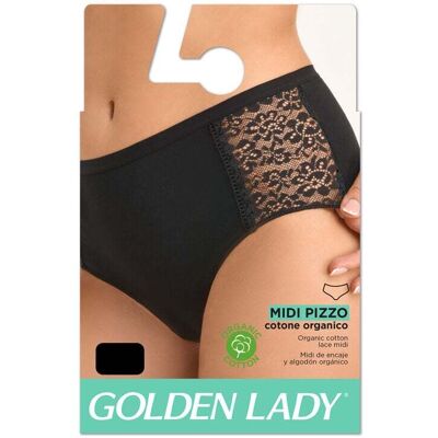 Golden Lady Slip Midi Pizzo Nero Taglia 5-XL - Golden Lady Slip Midi Pizzo Nero Taglia 5-XL -