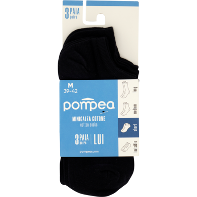 Pompea Minicalza Lui Cotone Short M 39-42 Nero 3 Paia - Pompea Minicalza Lui Cotone Short M 39-42 Nero 3 Paia -
