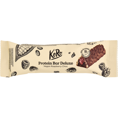KoRo Protein Bar Deluxe Vegan Raspberry Choc 55 g - KoRo Protein Bar Deluxe Vegan Raspberry Choc 55 g -
