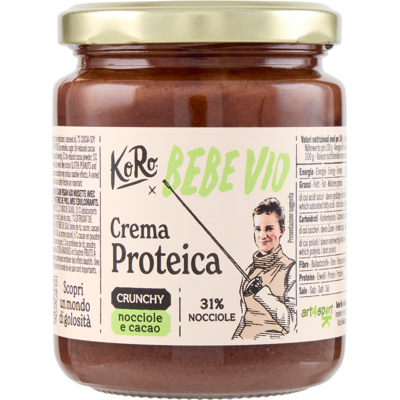 KoRo x Bebe Vio Crema Proteica Crunchy Nocciole e Cacao 200 g - KoRo x Bebe Vio Crema Proteica Crunchy Nocciole e Cacao 200 g -