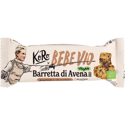 KoRo x Bebe Vio Vegan Barretta di Avena Bio Arachidi e Cioccolato 60 g - KoRo x Bebe Vio Vegan Barretta di Avena Bio Arachidi e Cioccolato 60 g -
