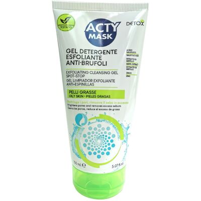 Acty Mask Gel Detergente Esfoliante Anti-Brufoli 150 ml - Acty Mask Gel Detergente Esfoliante Anti-Brufoli 150 ml -