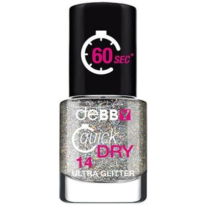 Debby Smalto Quick Dry 014 Glitter Silver - Debby Smalto Quick Dry 014 Glitter Silver -