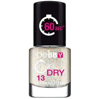 Debby Smalto Quick Dry 013 Glitter White - Debby Smalto Quick Dry 013 Glitter White -