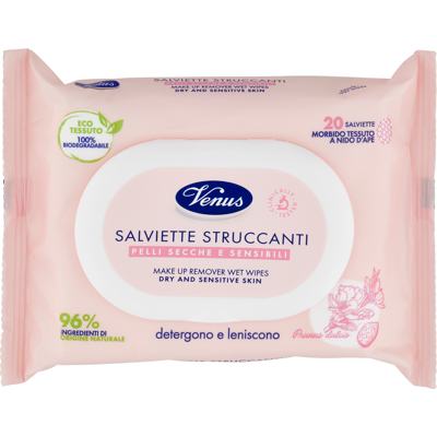 Salviettine Struccanti Venus per Pelle Secca e Sensibile Salviettine Struccanti Venus per Pelle Secca e Sensibile
