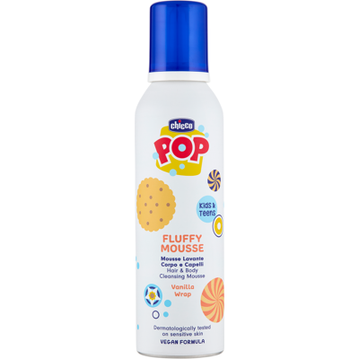 Chicco Pop Fluffy Mousse Lavante Corpo e Capelli Vanilla 200 ml - Chicco Pop Fluffy Mousse Lavante Corpo e Capelli Vanilla 200 ml -