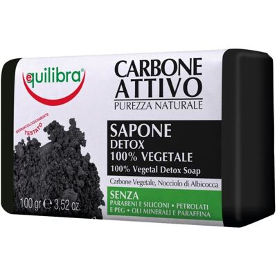 Sapone Detox al Carbone Vegetale Equilibra - Viso e Corpo 100g Sapone Detox al Carbone Vegetale Equilibra - Viso e Corpo 100g
