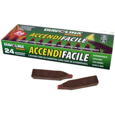 Diavolina Accendifacile 24 pezzi - Diavolina Accendifacile 24 pezzi -