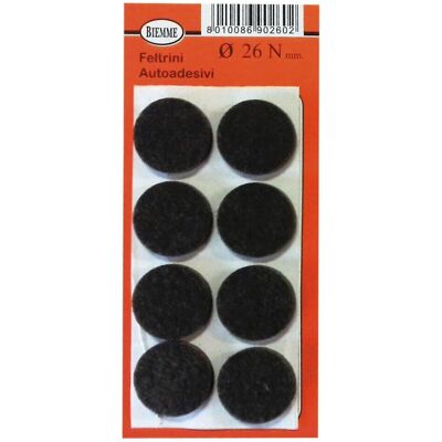 M.G.M. srl Feltrini Sedie Tondi Marroni Diametro 26 mm 8 pz - M.G.M. srl Feltrini Sedie Tondi Marroni Diametro 26 mm 8 pz -