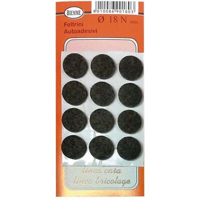 M.G.M. srl Feltrini Sedie Tondi Marroni Diametro 18 mm 12 pz - M.G.M. srl Feltrini Sedie Tondi Marroni Diametro 18 mm 12 pz -