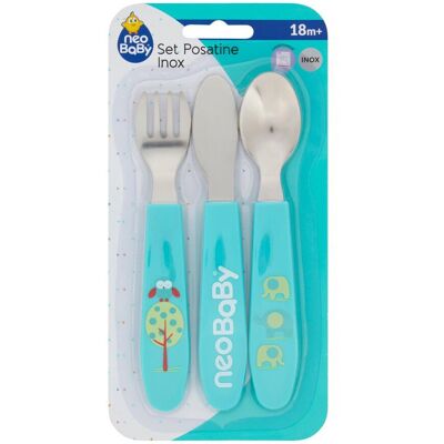 Neo Baby Set posate inox 3 pezzi - Neo Baby Set posate inox 3 pezzi -