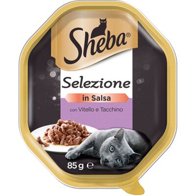 Cibo per gatti Sheba Vitello e Tacchino - Confezione assortita 85g Cibo per gatti Sheba Vitello e Tacchino - Confezione assortita 85g