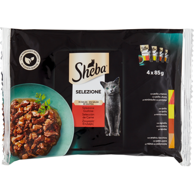 Sheba Selezione Cibo Umido per Gatti - Carne in Salsa 4x85g Sheba Selezione Cibo Umido per Gatti - Carne in Salsa 4x85g
