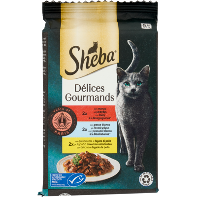 Sheba Délices du Jour Gourmands Cibo Umido Gatto Taste of Paris 6 x 50 g - Sheba Délices du Jour Gourmands Cibo Umido Gatto Taste of Paris 6 x 50 g -
