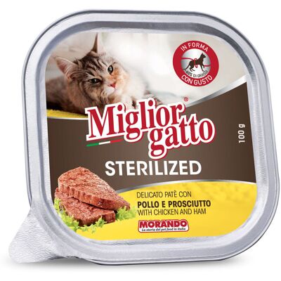 Cibo per gatti sterilizzati Morando Paté delicato con pollo e prosciutto - Cibo per gatti Cibo per gatti sterilizzati Morando Paté delicato con pollo e prosciutto - Cibo per gatti