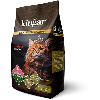 Kingar Cat Busta Crocchette 1,5Kg Pesce e Ortaggi - Kingar Cat Busta Crocchette 1,5Kg Pesce e Ortaggi -